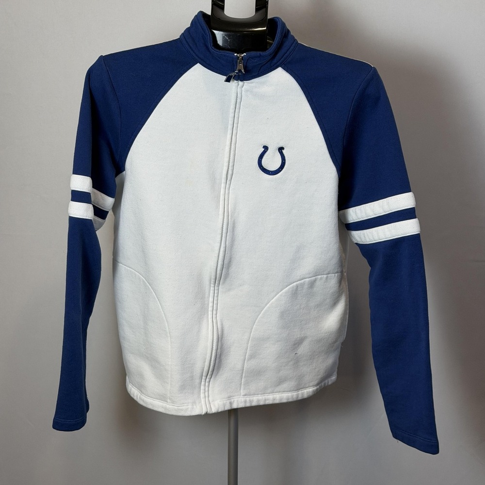 Indianapolis Colts Jacket‎ Womens Large White Blue NFL Football Team Apparel Zip